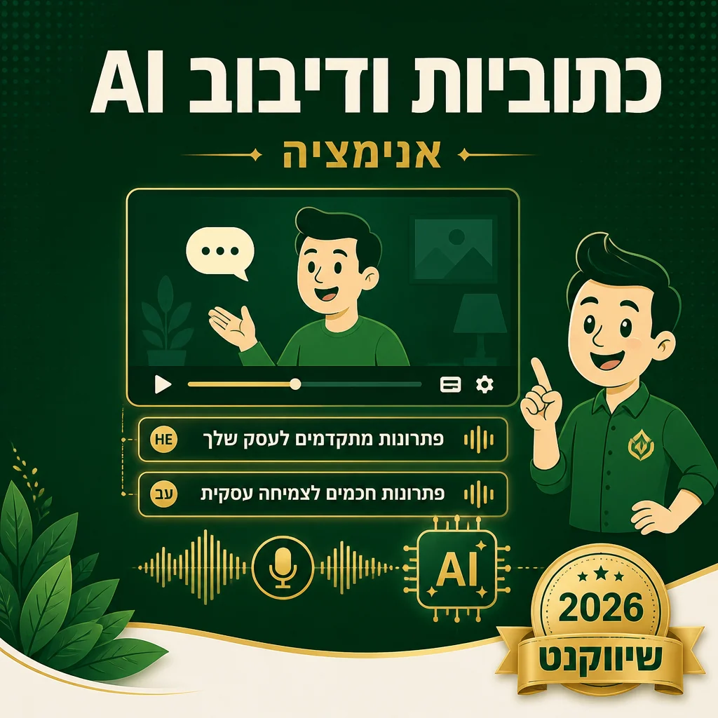 דוגמה לכתוביות ודיבוב AI של שיווקנט