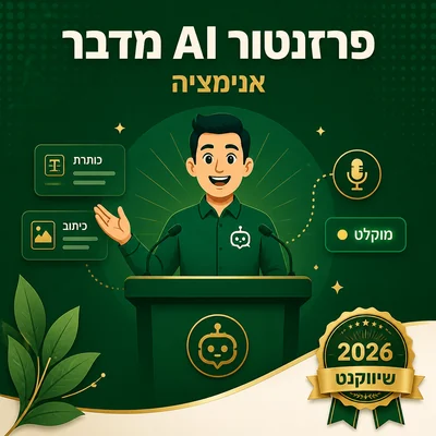 פרזנטור AI מדבר עברית של שיווקנט
