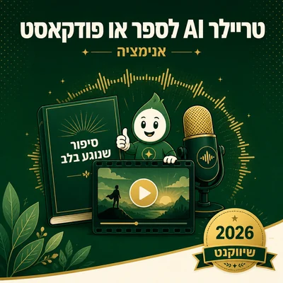 הפקת טריילר AI לספר או פודקאסט של שיווקנט