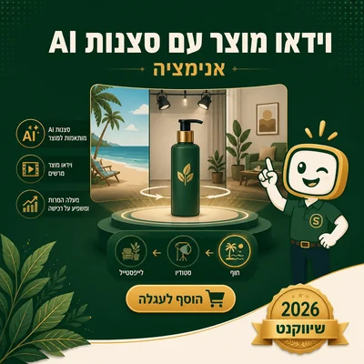 דוגמה לסרטון מוצר עם סצנות AI לאיקומרס של שיווקנט