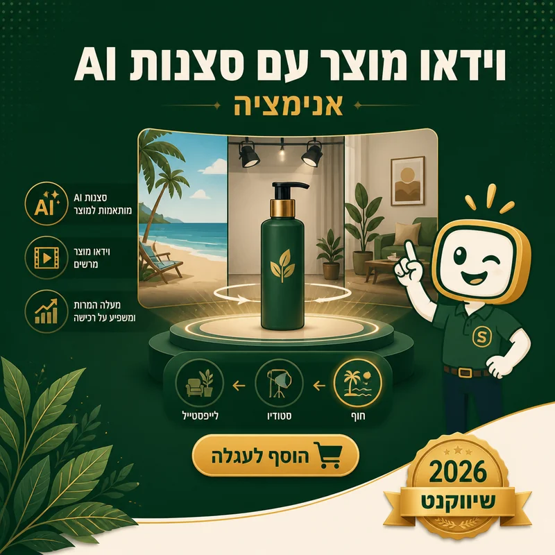 דוגמה לסרטון מוצר עם סצנות AI לאיקומרס של שיווקנט