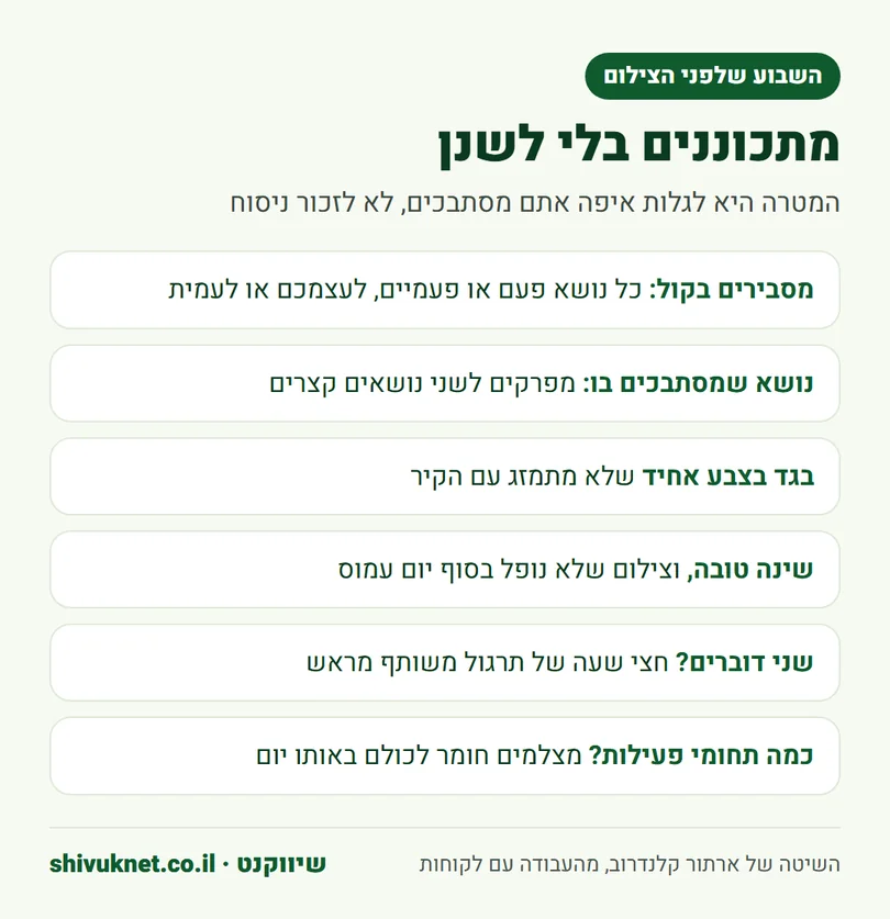 שש פעולות הכנה לשבוע שלפני צילום סרטון תדמית