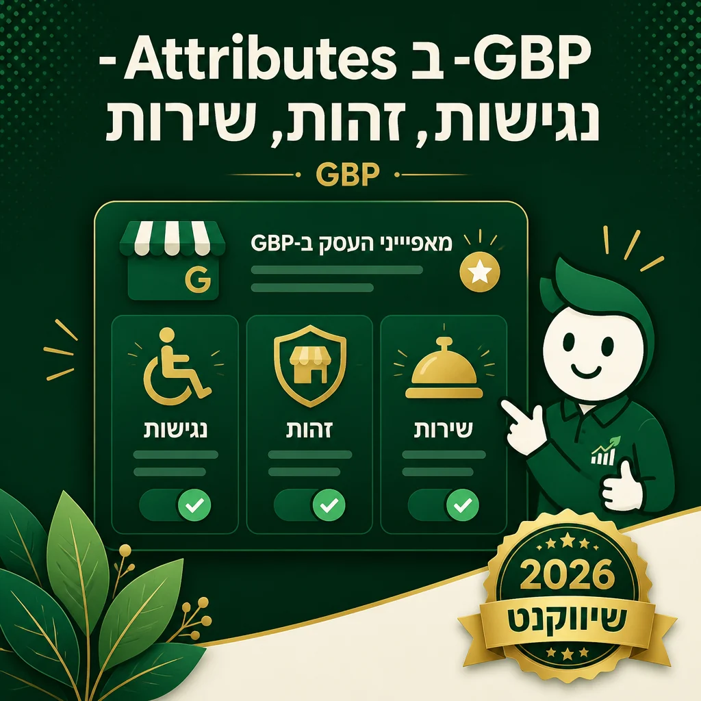 מסך הגדרת attributes ב-Google Business Profile עם נגישות וזהות