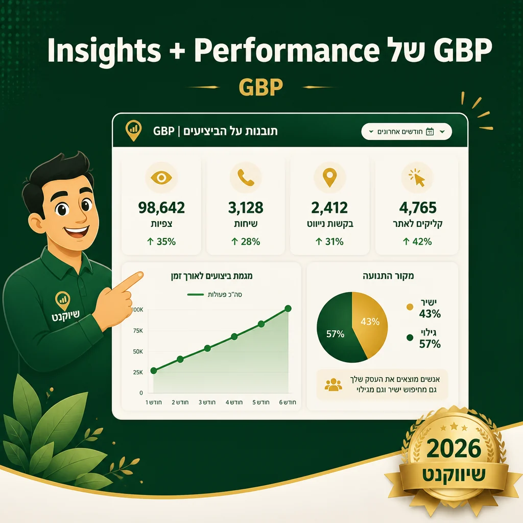 ניטור Insights ו-Performance של GBP - דוחות חודשיים