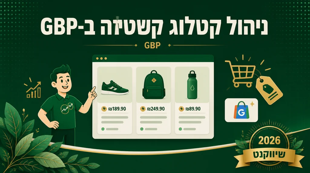 תצוגת קטלוג Products בכרטיס Google Business Profile עם תמונות ומחירים