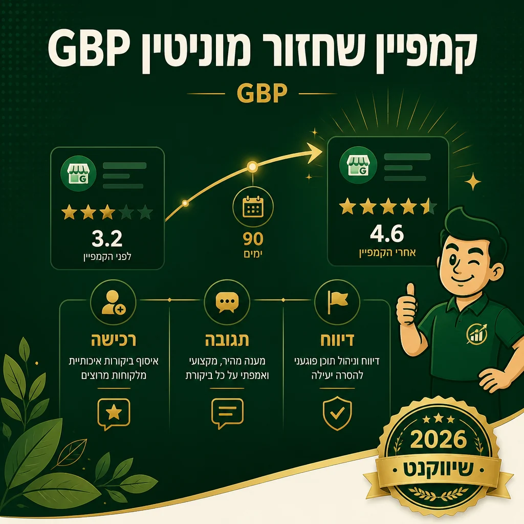 קמפיין שחזור מוניטין והעלאת דירוג Google Business Profile