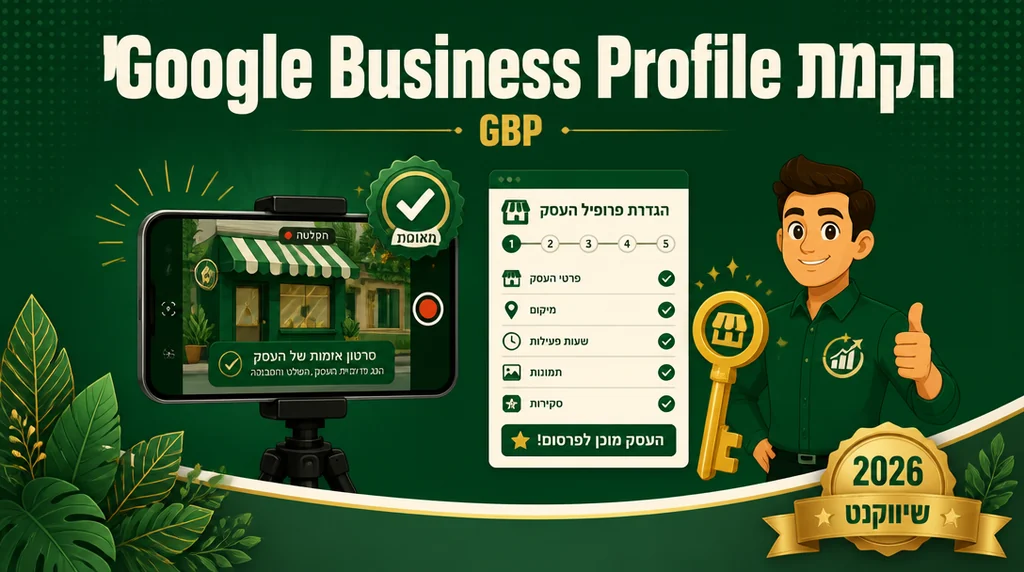 מסך הקמת Google Business Profile חדש עם תהליך video verification פעיל