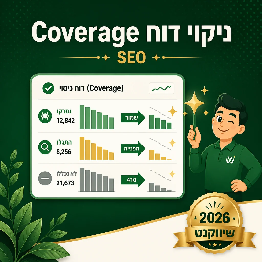 ניקוי דוח Coverage ב-Google Search Console ותיקון שגיאות אינדוקס