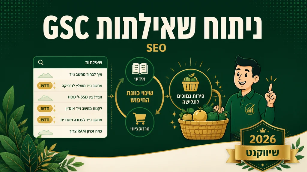 דוח Performance עם סינון שאילתות חדשות שצמחו ב-30 הימים האחרונים