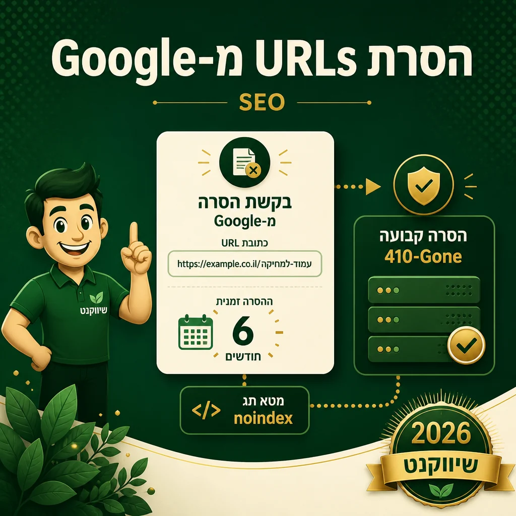 הסרת URLs ותכנים רגישים מאינדקס Google דרך Removals tool