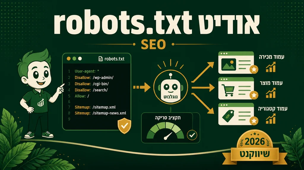 אודיט ותיקון קובץ robots.txt לפי דוחות Google Search Console