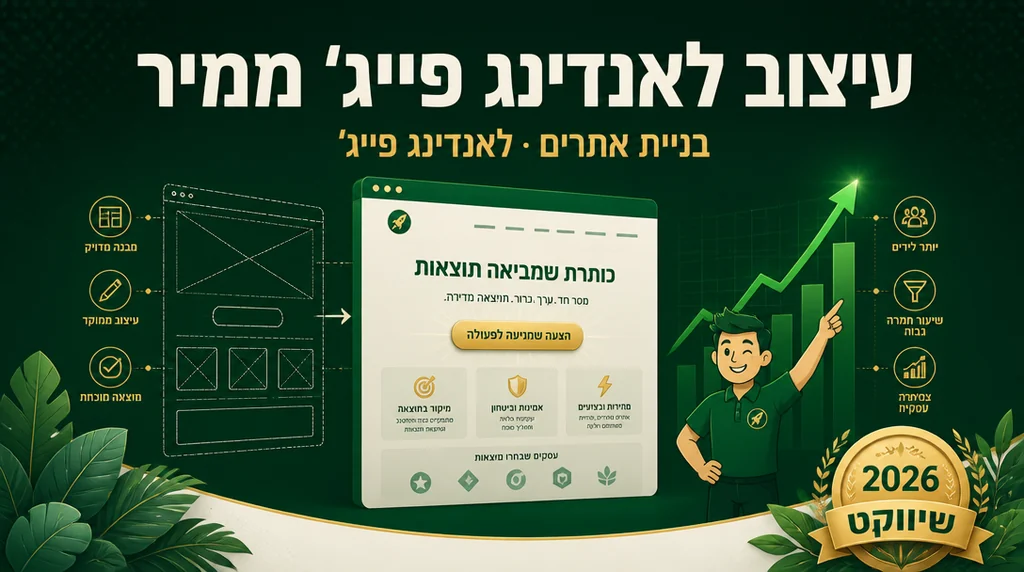 עיצוב דף נחיתה ממיר עם CTA יחיד דומיננטי