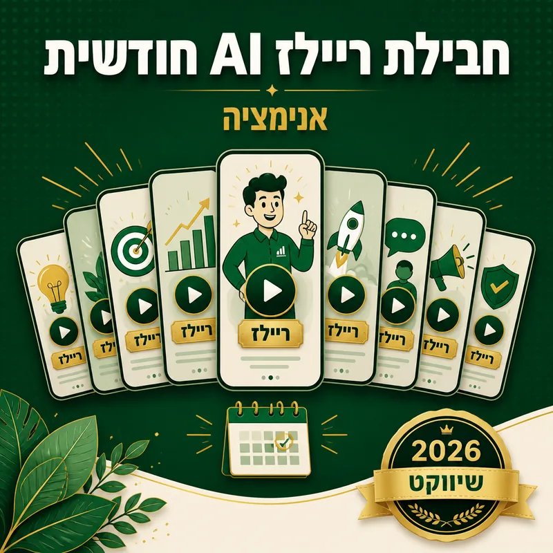 חבילת רילס AI חודשית - שיווקנט