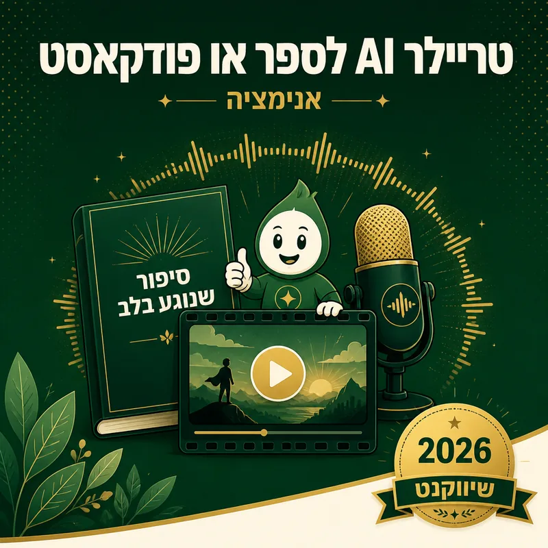 טריילר AI לספר או פודקאסט - שיווקנט