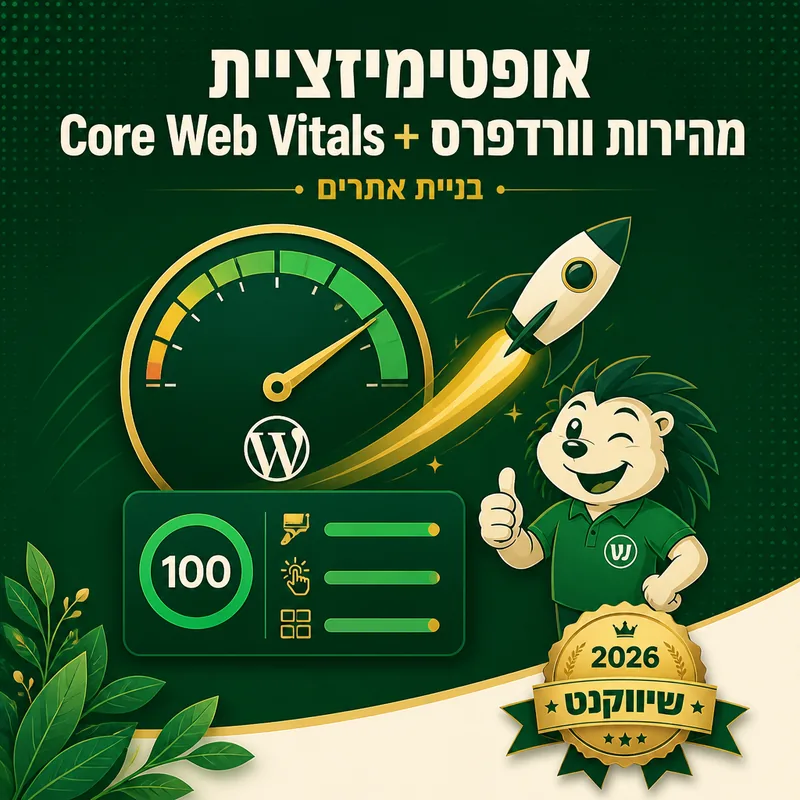 אופטימיזציית מהירות וורדפרס + Core Web Vitals - שיווקנט