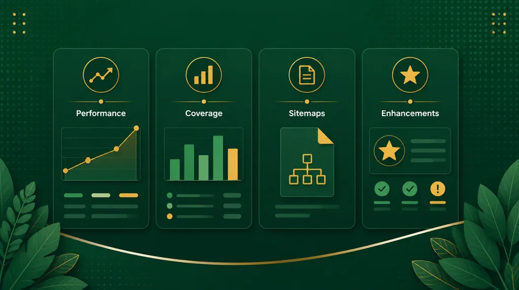 אנטומיה של Google Search Console — Performance, Coverage, Sitemaps, Enhancements