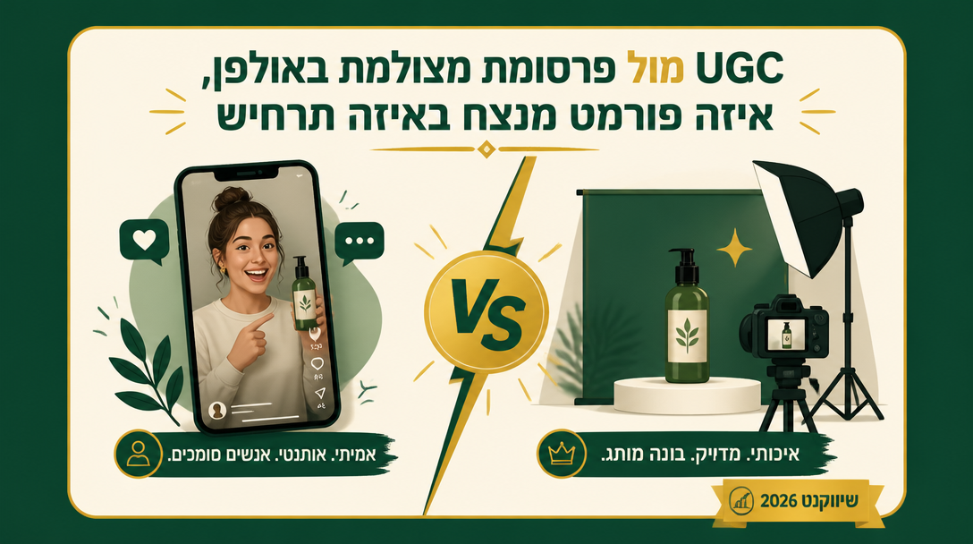 UGC מול פרסומת מצולמת באולפן, איזה פורמט מנצח באיזה תרחיש