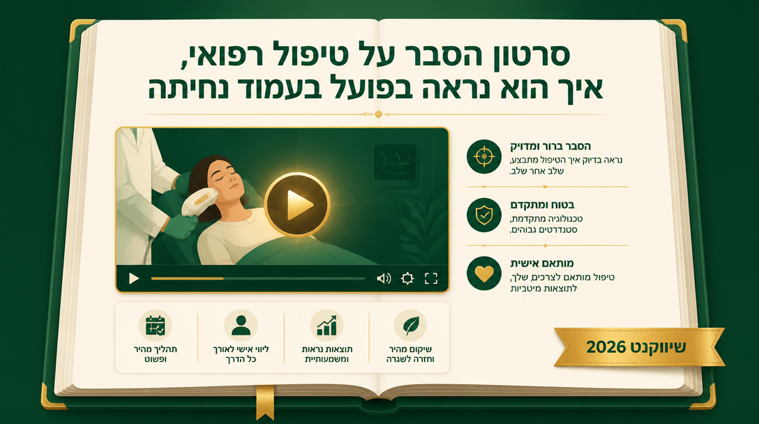 סרטון הסבר על טיפול רפואי, איך הוא נראה בפועל בעמוד נחיתה