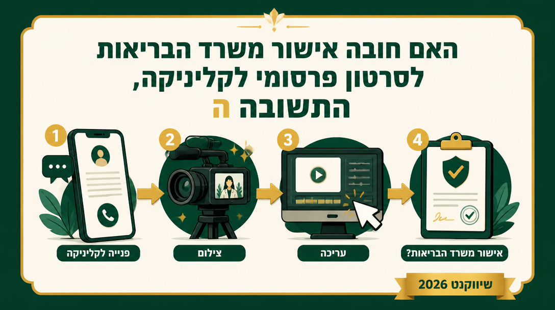 האם חובה אישור משרד הבריאות לסרטון פרסומי לקליניקה, התשובה המעשית