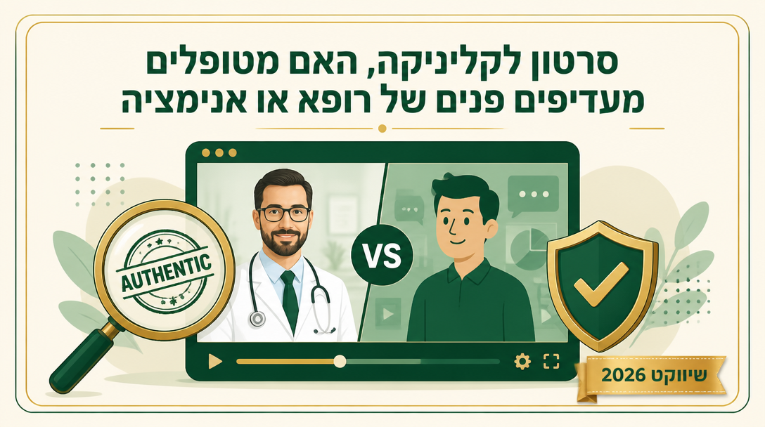 סרטון לקליניקה, האם מטופלים מעדיפים פנים של רופא או אנימציה