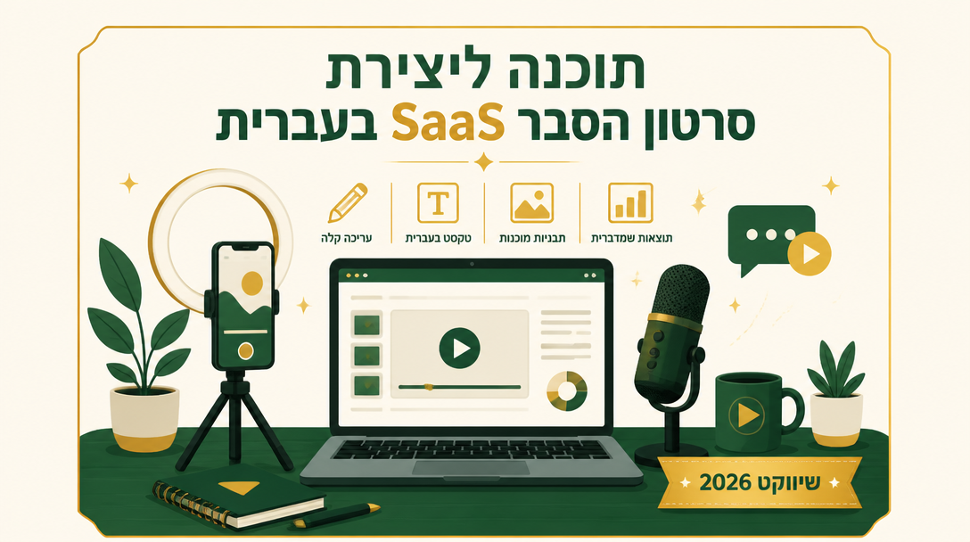 תוכנה ליצירת סרטון הסבר SaaS בעברית