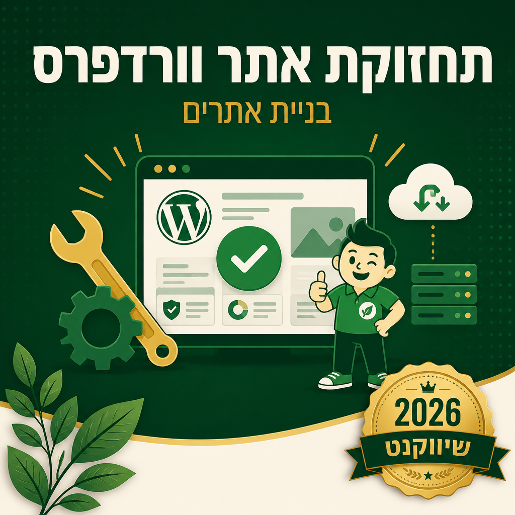 איש מקצוע מבצע תחזוקה חודשית על אתר וורדפרס - גיבויים, עדכונים, ניטור אבטחה ומהירות