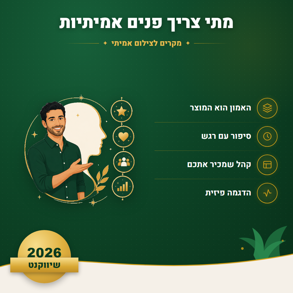 מתי צריך פנים אמיתיות - מקרים לצילום אמיתי | שיווקנט