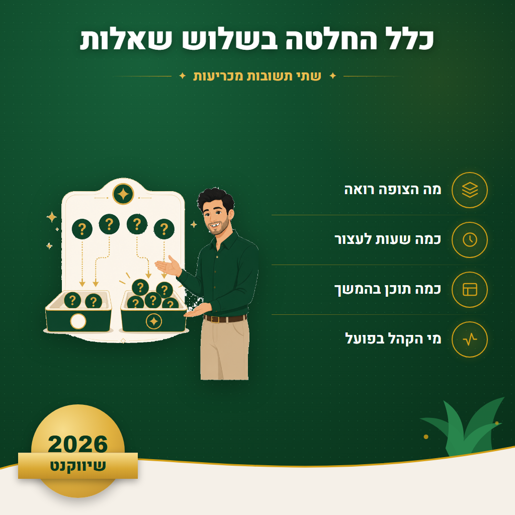 כלל החלטה בשלוש שאלות - שתי תשובות מכריעות | שיווקנט