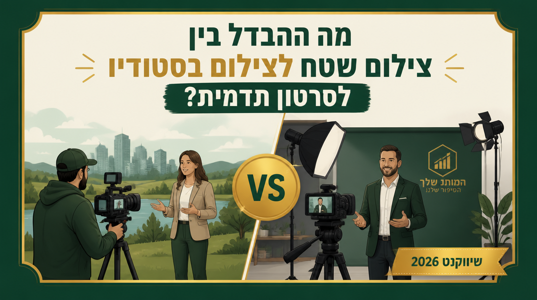 מה ההבדל בין צילום שטח לצילום בסטודיו לסרטון תדמית? - שיווקנט