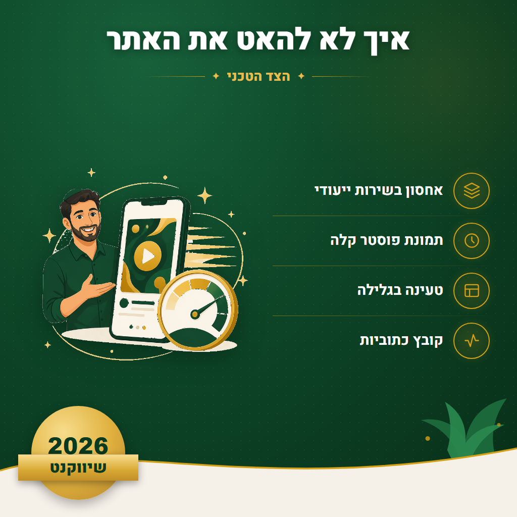 איך לא להאט את האתר - הצד הטכני | שיווקנט