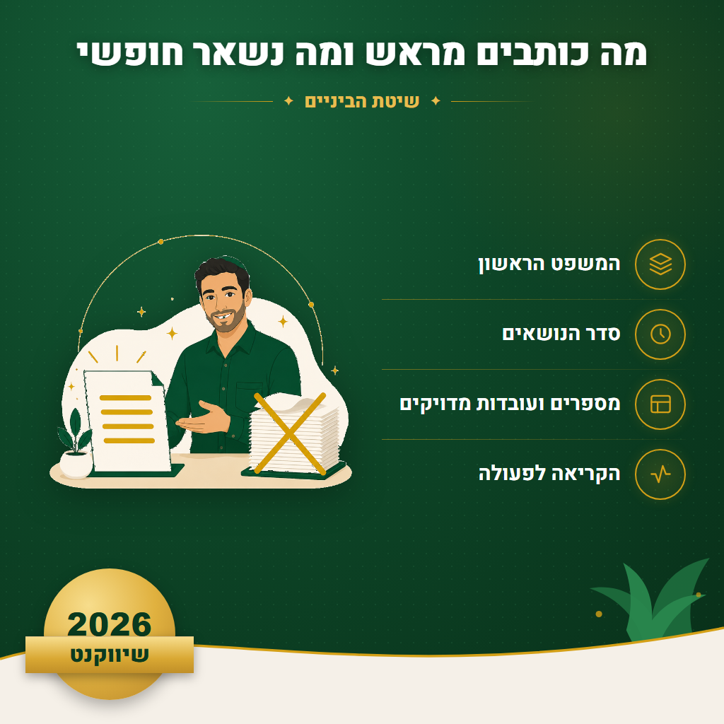 מה כותבים מראש ומה נשאר חופשי - שיטת הביניים | שיווקנט