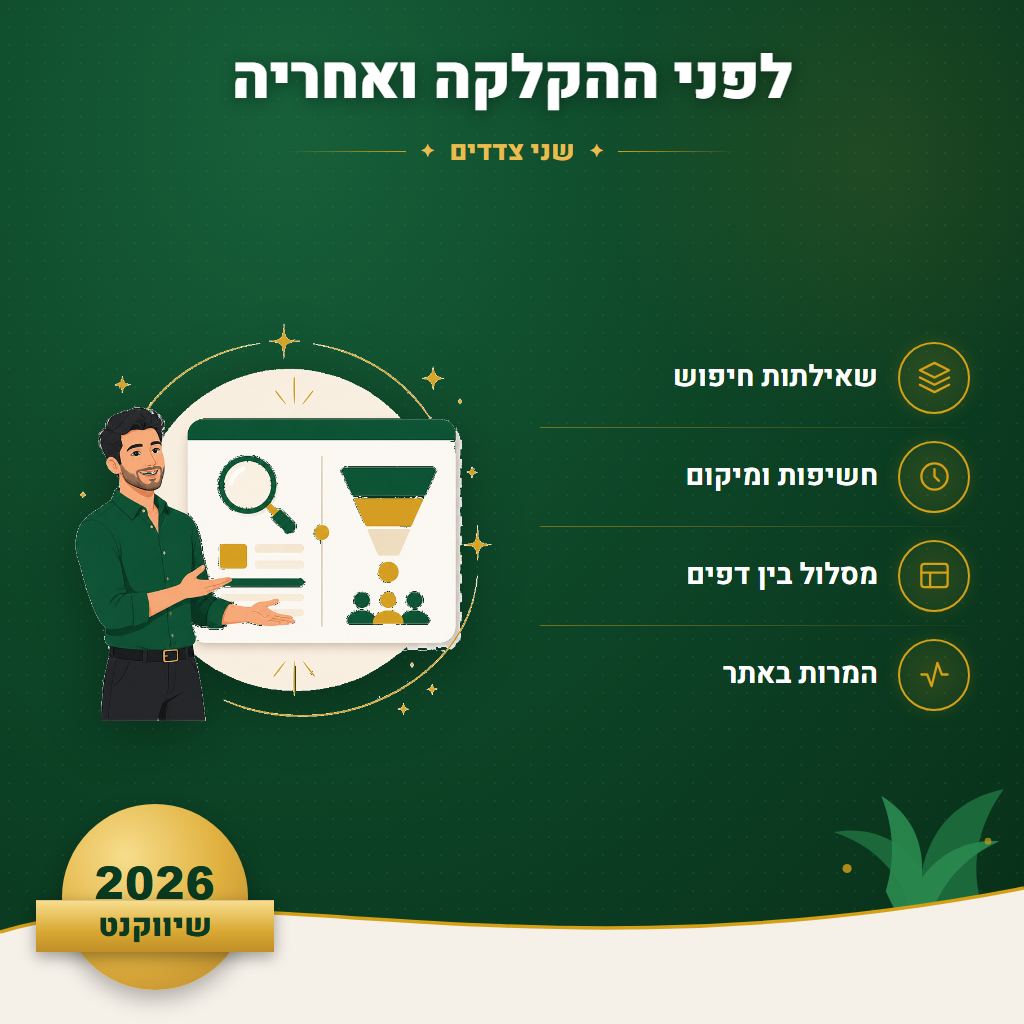 לפני ההקלקה ואחריה - שני צדדים | שיווקנט