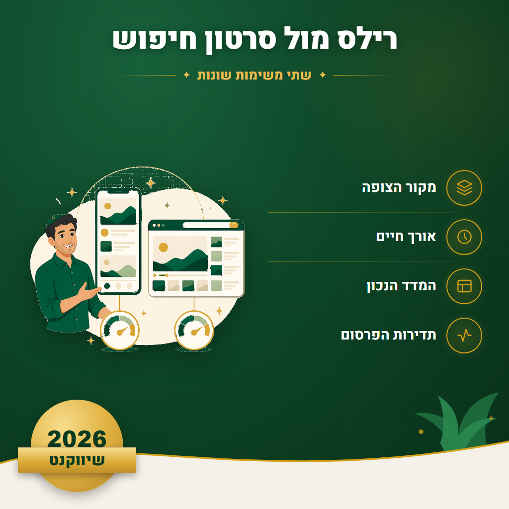 רילס מול סרטון חיפוש - שתי משימות שונות | שיווקנט