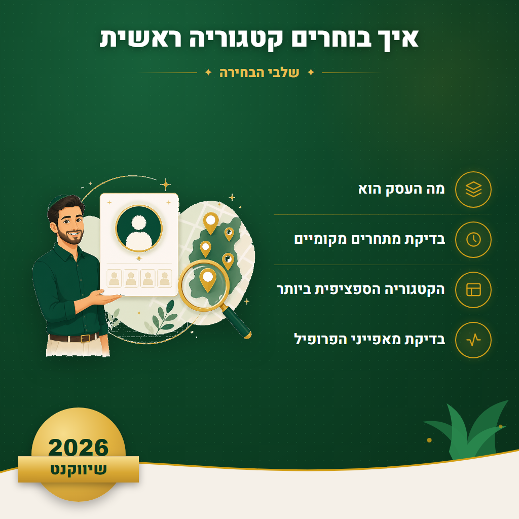 איך בוחרים קטגוריה ראשית - שלבי הבחירה | שיווקנט