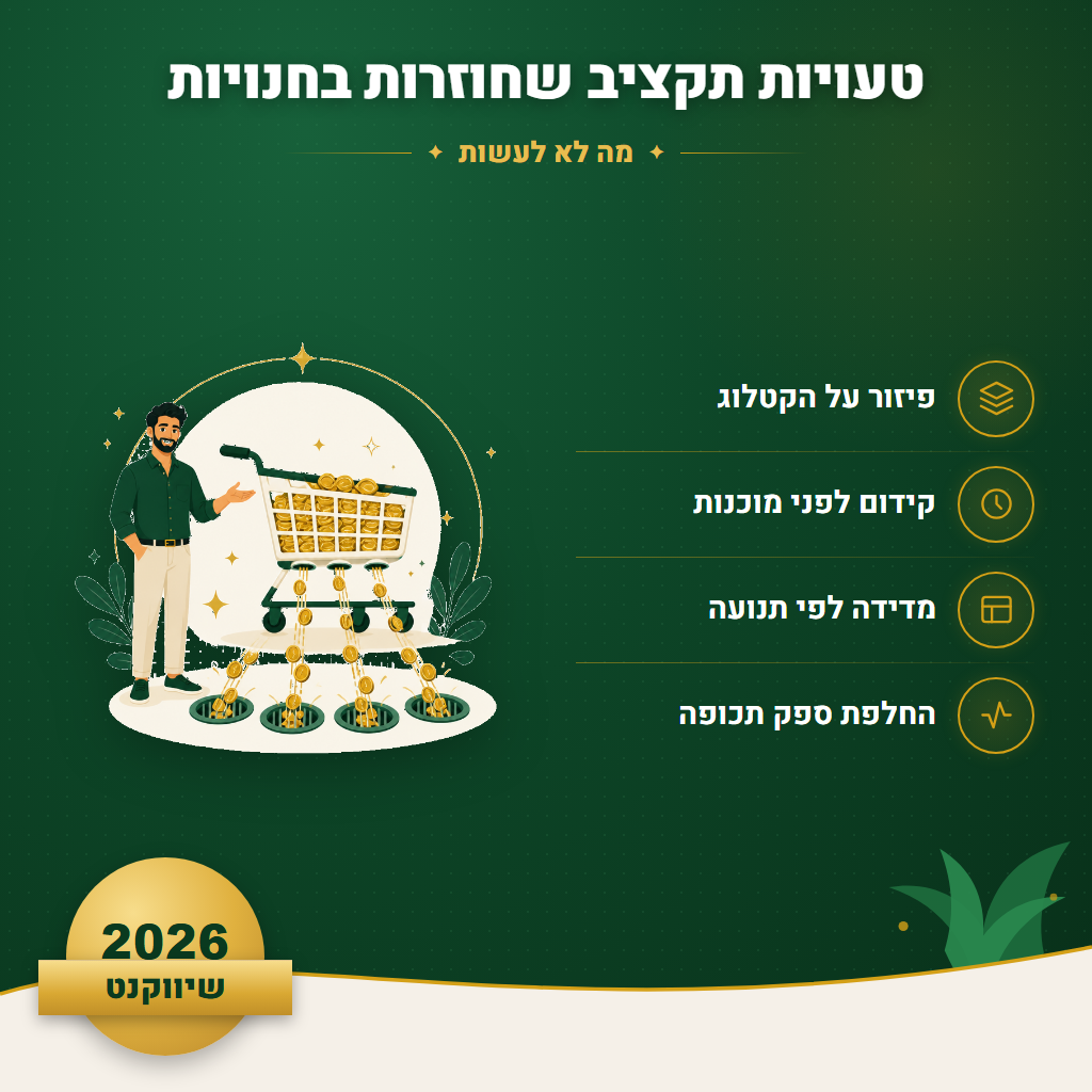 טעויות תקציב שחוזרות בחנויות - מה לא לעשות | שיווקנט