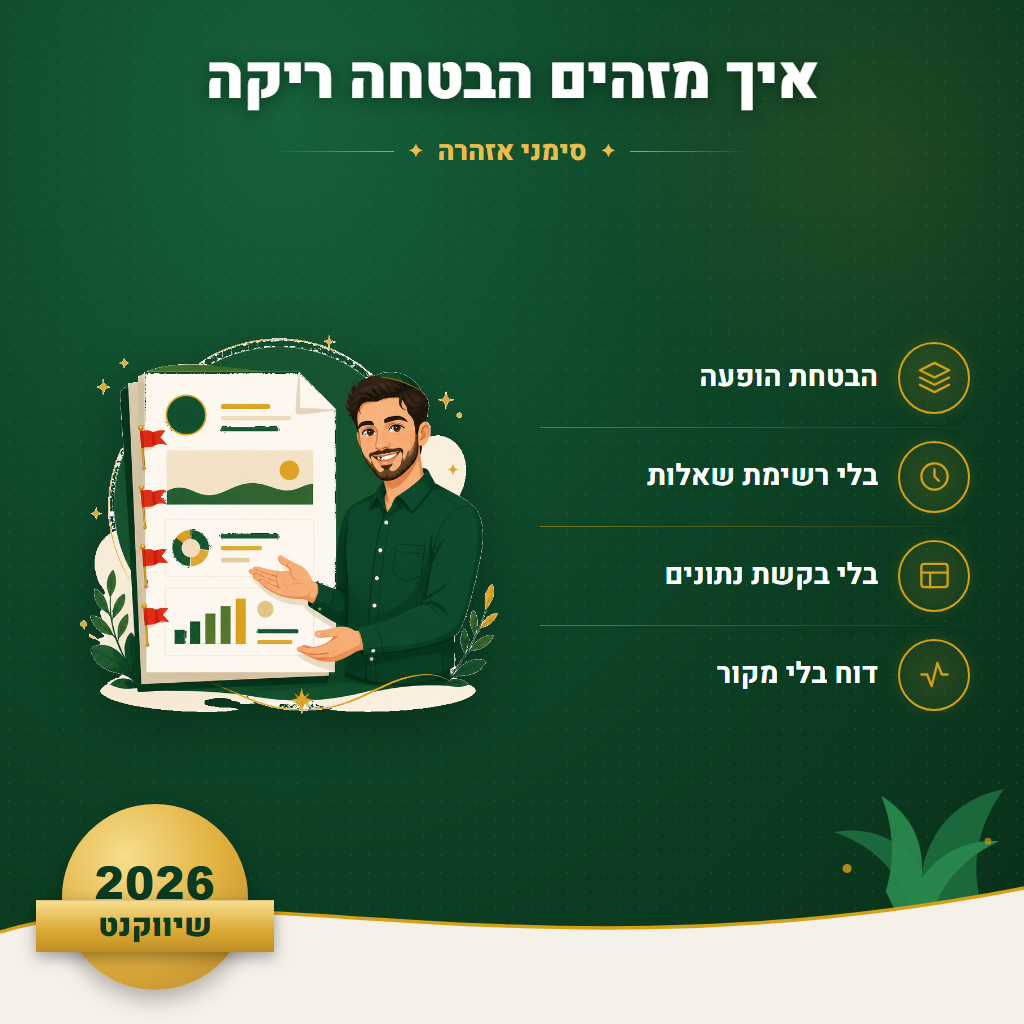 איך מזהים הבטחה ריקה - סימני אזהרה | שיווקנט