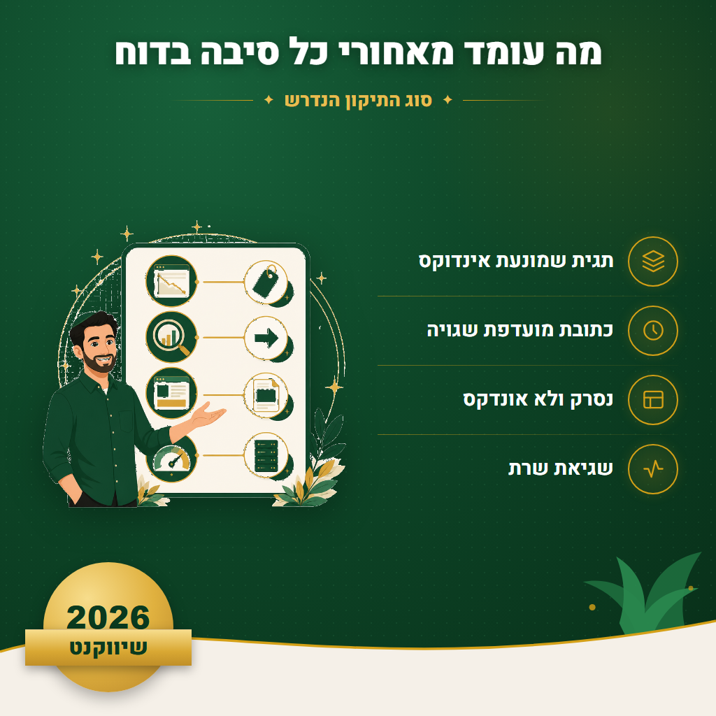 מה עומד מאחורי כל סיבה בדוח - סוג התיקון הנדרש | שיווקנט