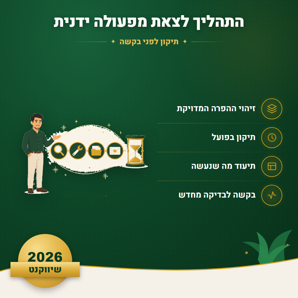 התהליך לצאת מפעולה ידנית - תיקון לפני בקשה | שיווקנט