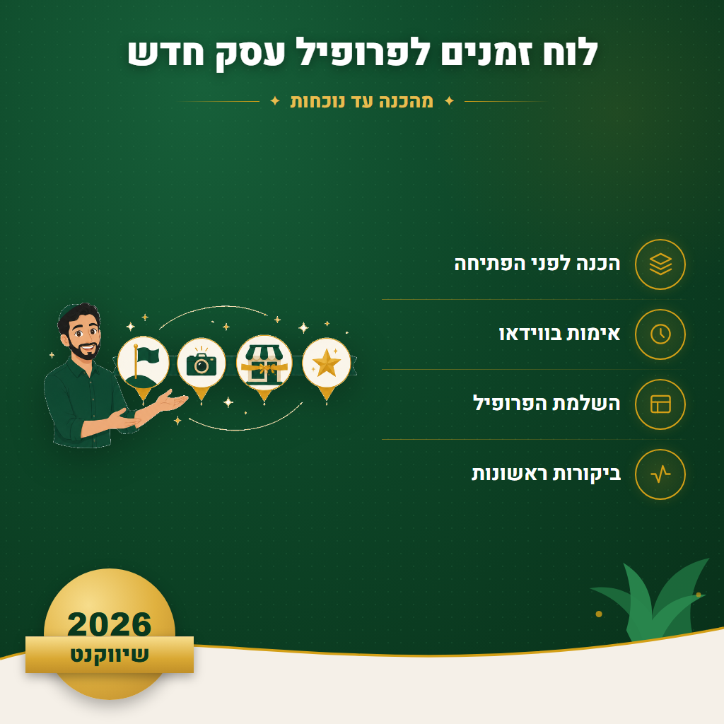 לוח זמנים לפרופיל עסק חדש - מהכנה עד נוכחות | שיווקנט