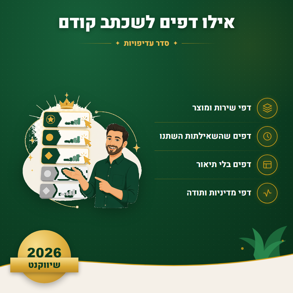 אילו דפים לשכתב קודם - סדר עדיפויות | שיווקנט