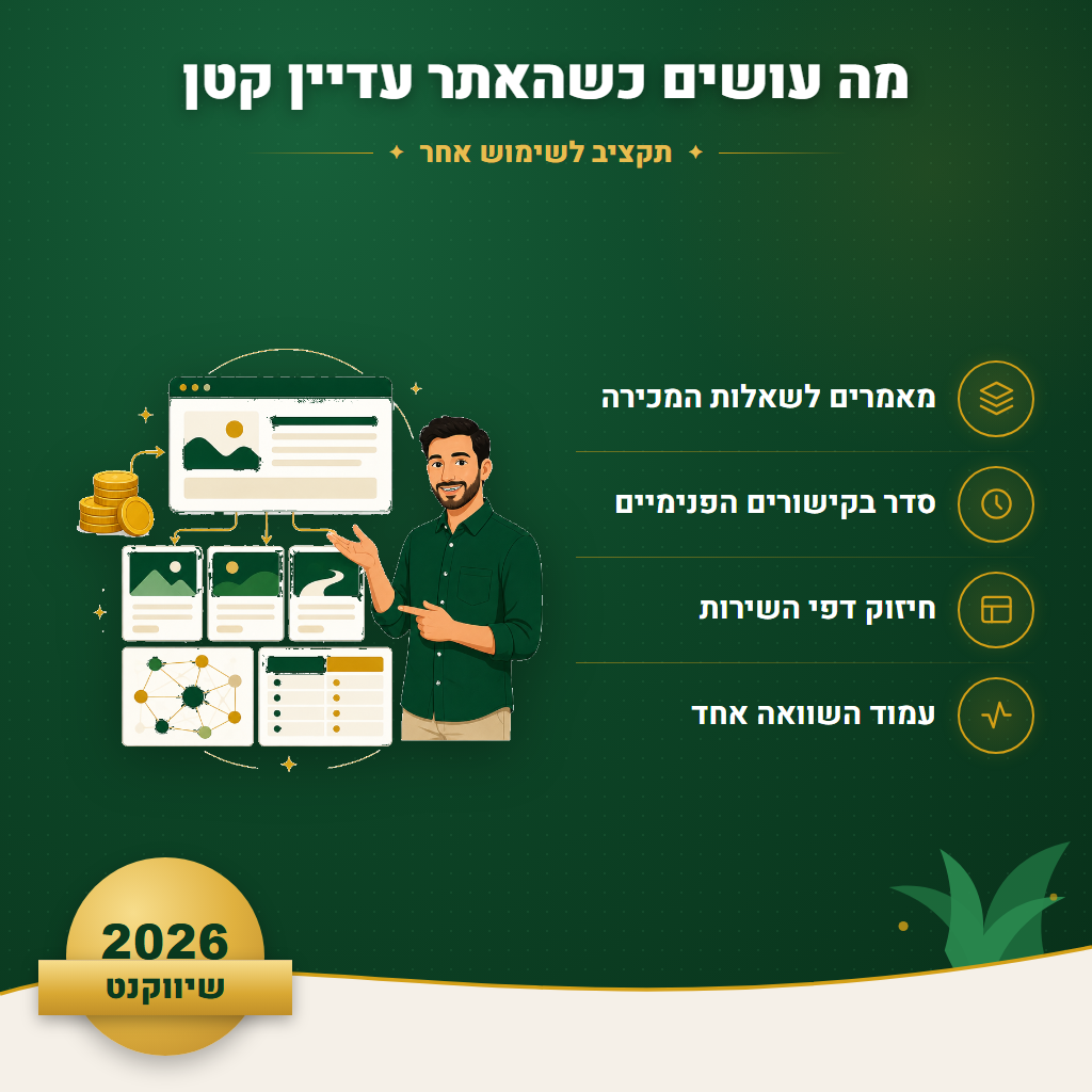 מה עושים כשהאתר עדיין קטן - תקציב לשימוש אחר | שיווקנט