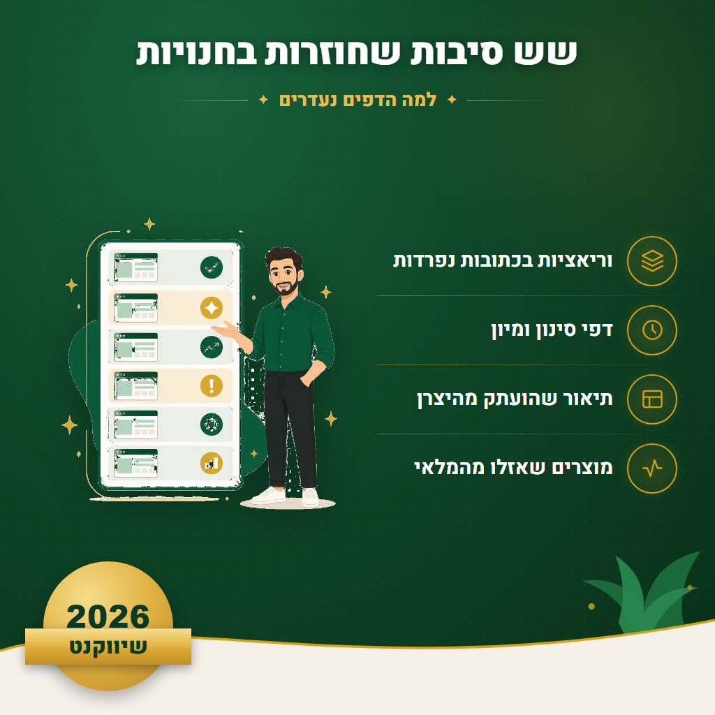 שש סיבות שחוזרות בחנויות - למה הדפים נעדרים | שיווקנט