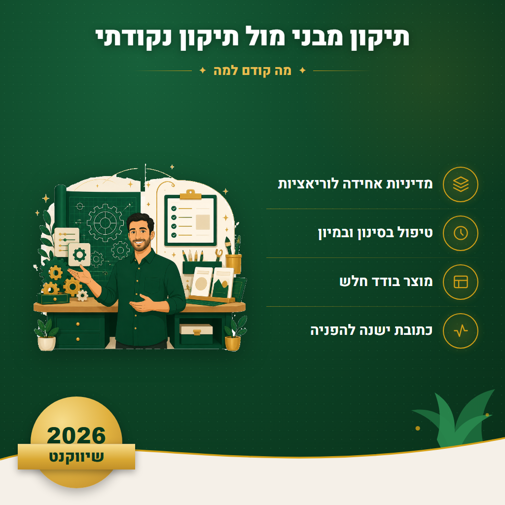 תיקון מבני מול תיקון נקודתי - מה קודם למה | שיווקנט