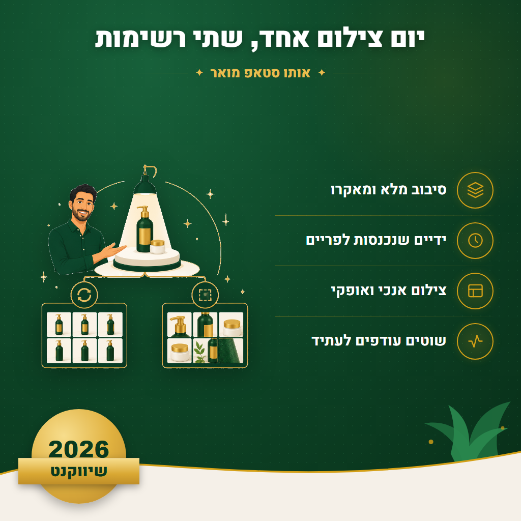 יום צילום אחד, שתי רשימות - אותו סטאפ מואר | שיווקנט