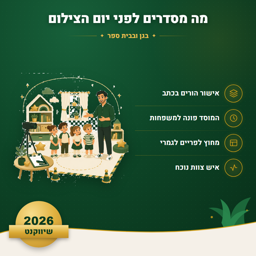 מה מסדרים לפני יום הצילום - בגן ובבית ספר | שיווקנט