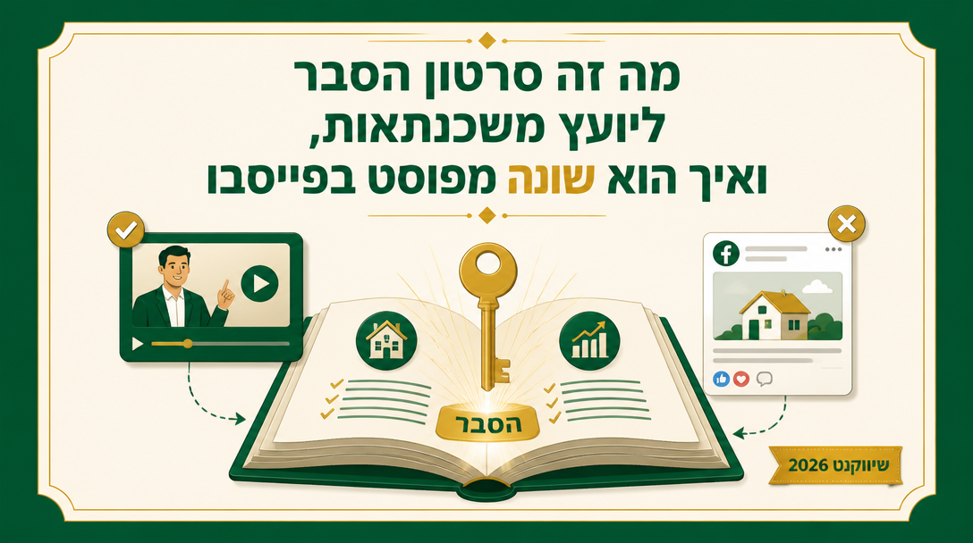 מה זה סרטון הסבר ליועץ משכנתאות, ואיך הוא שונה מפוסט בפייסבוק? - שיווקנט