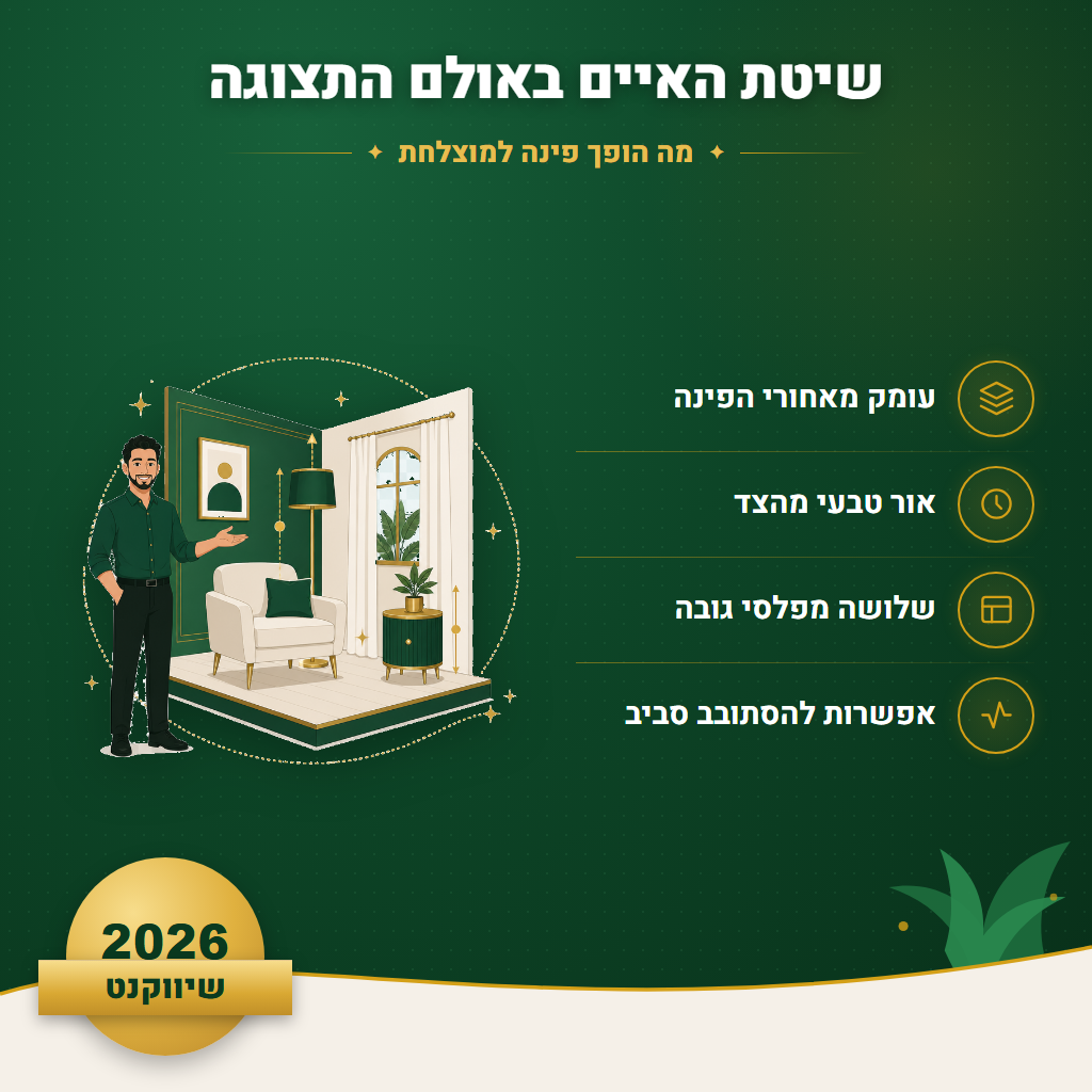 שיטת האיים באולם התצוגה - מה הופך פינה למוצלחת | שיווקנט
