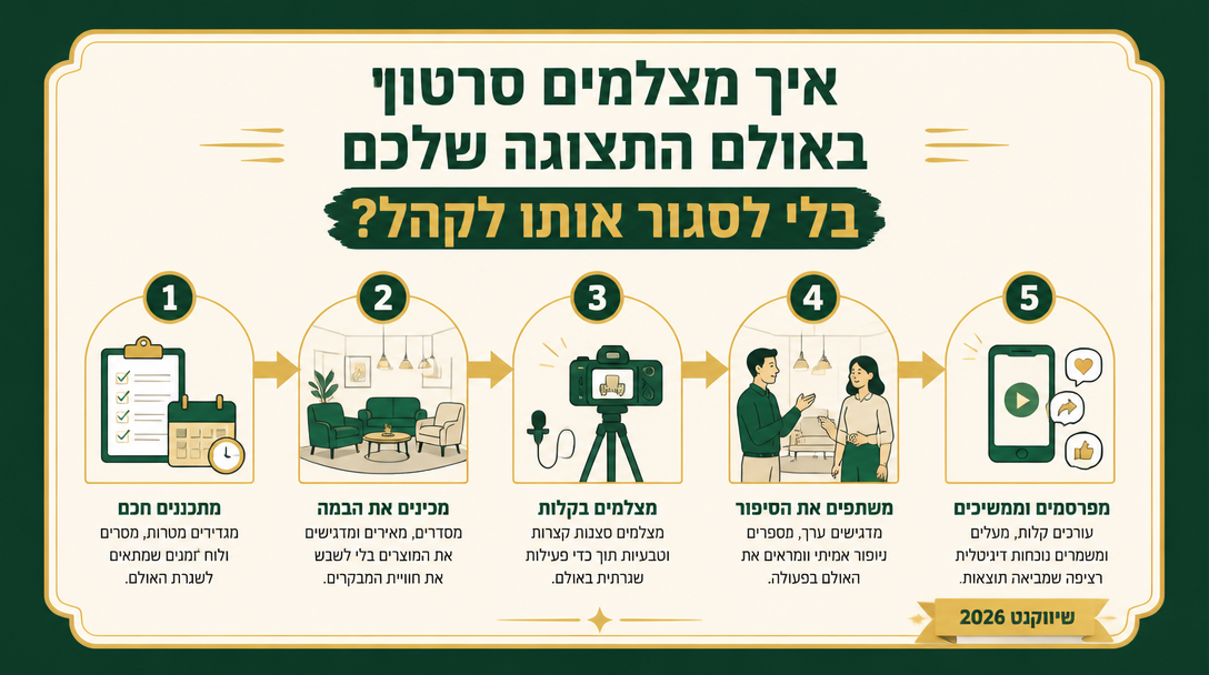 איך מצלמים סרטון באולם התצוגה שלכם בלי לסגור אותו לקהל? - שיווקנט