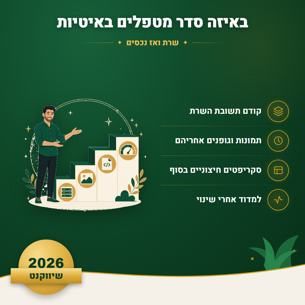 באיזה סדר מטפלים באיטיות - שרת ואז נכסים | שיווקנט
