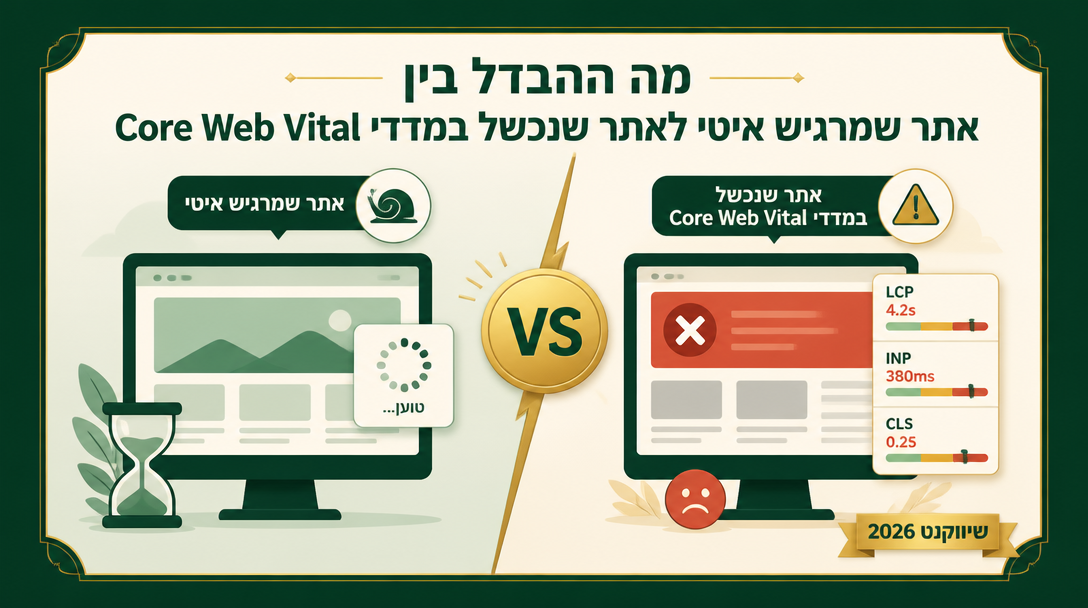מה ההבדל בין אתר שמרגיש איטי לאתר שנכשל במדדי Core Web Vitals? - שיווקנט